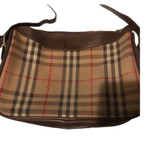 Burberry classic Nova print shoulder bag brown leather detail